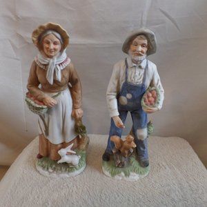 Vintage Home Interiors Homco Old Farmer & Wife #1409
